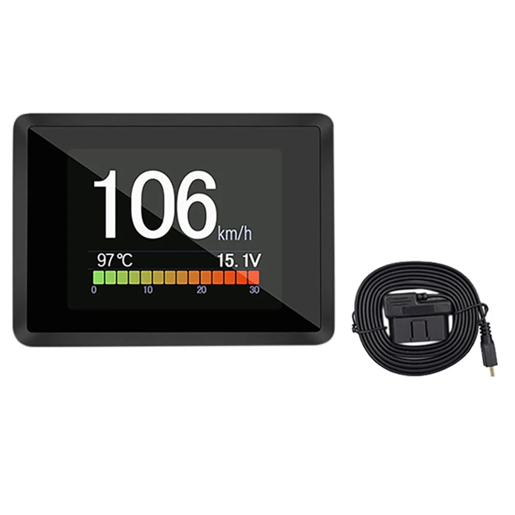 Car HUD Head-up Display OBD Speed Fuel Consumption Water Temperature Voltage Speeding Alarm HD Head-up Display