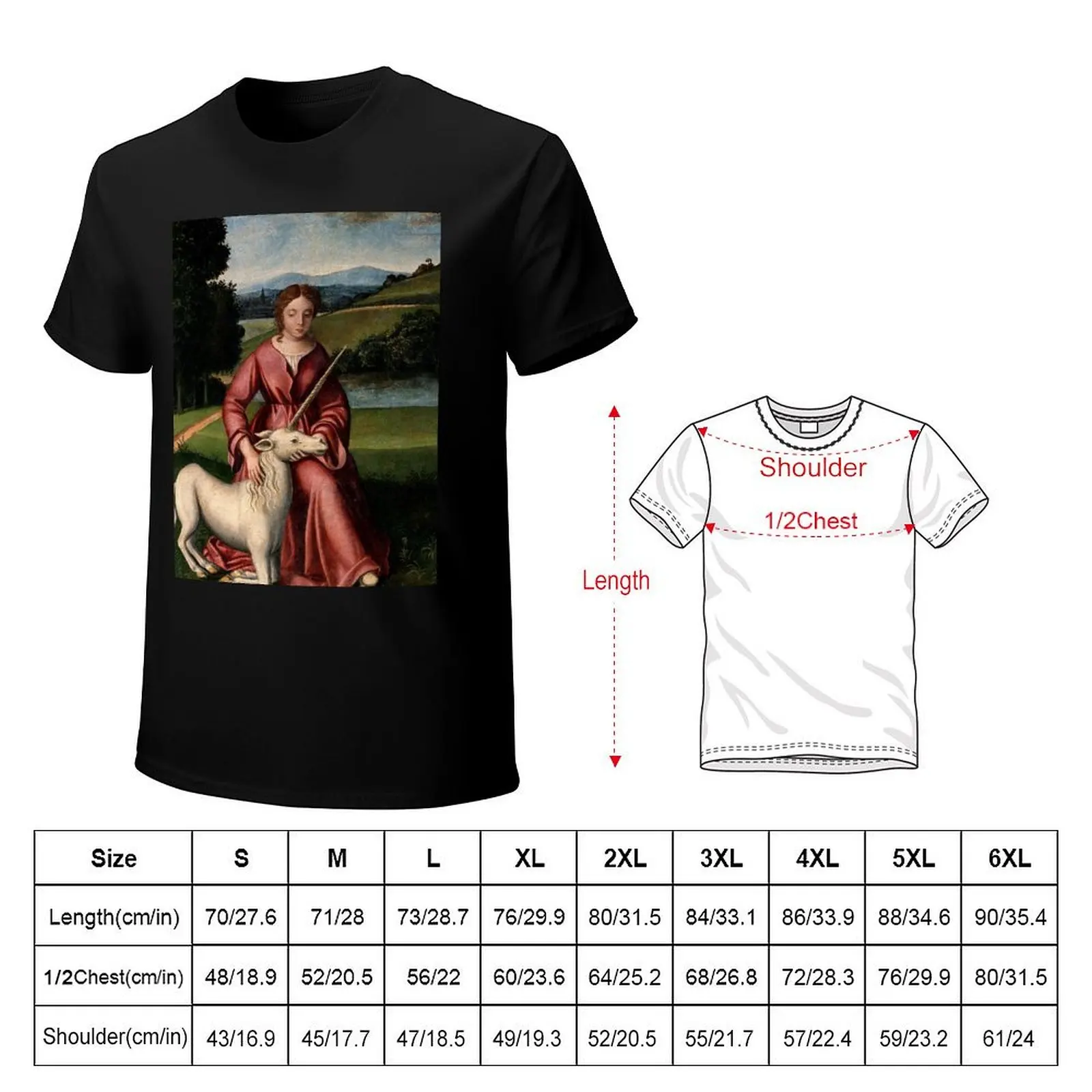 Medieval Unicorn Floral Tapestry / Painting T-Shirt Quick Dry Light Sports T-Shirt