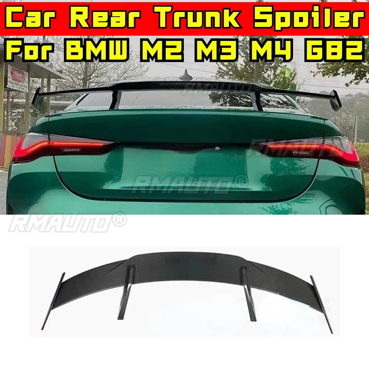 

For M2 M3 M4 Car Rear Trunk Spoiler Wing Car Accessories For BMW M2 M3 M4 G82 G80 G87 Car Rear Trunk Spoiler Wing Modification