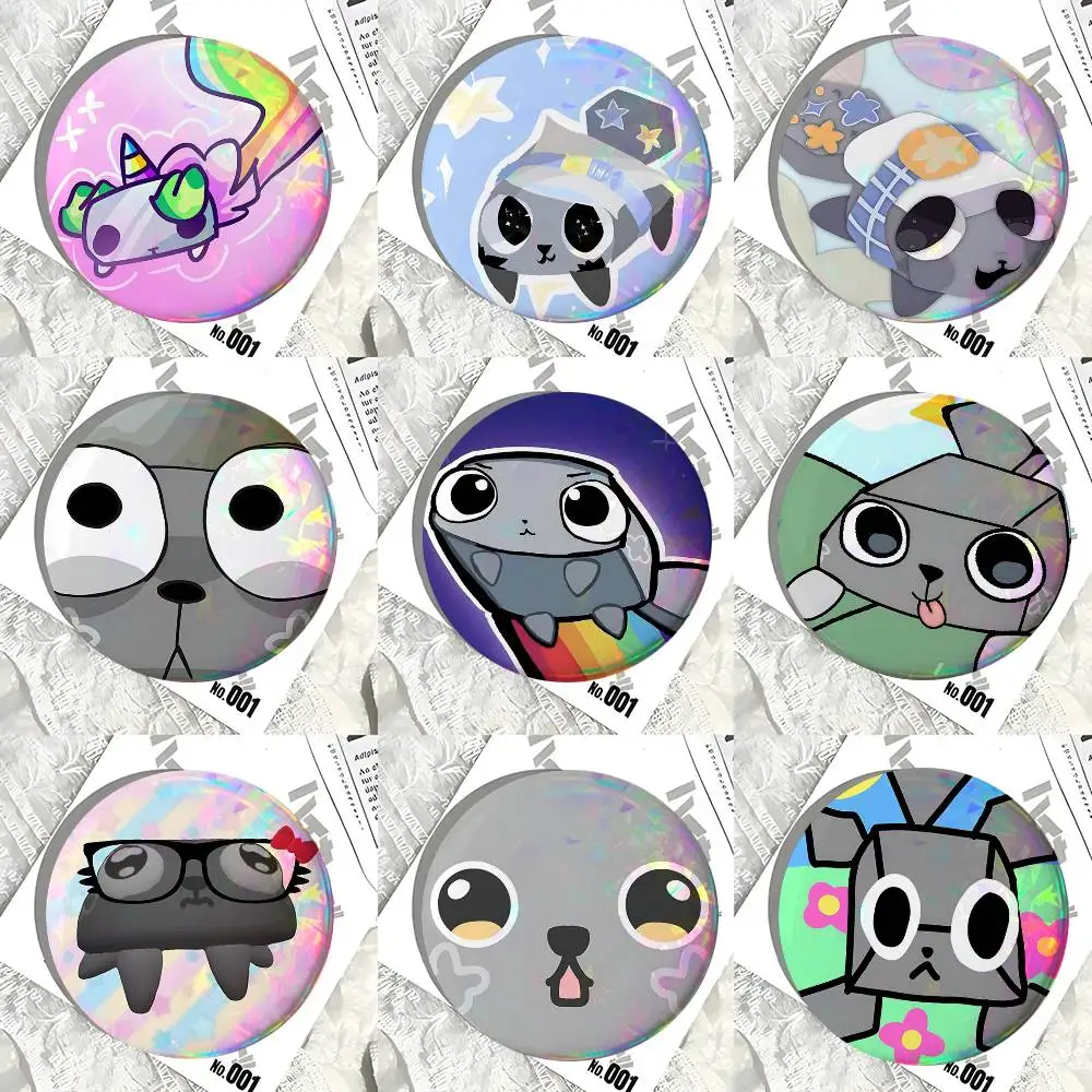 Game Dandys World P-Pebble Round Badge Creative Brooch Clothing Backpack Accessories Lapel Pin