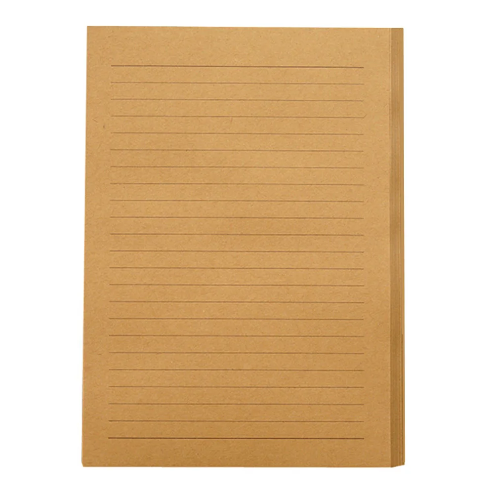 100 Sheets Literature and Kraft Paper A5 Letter Student Writing Message Reminding Papers Lined Lettering