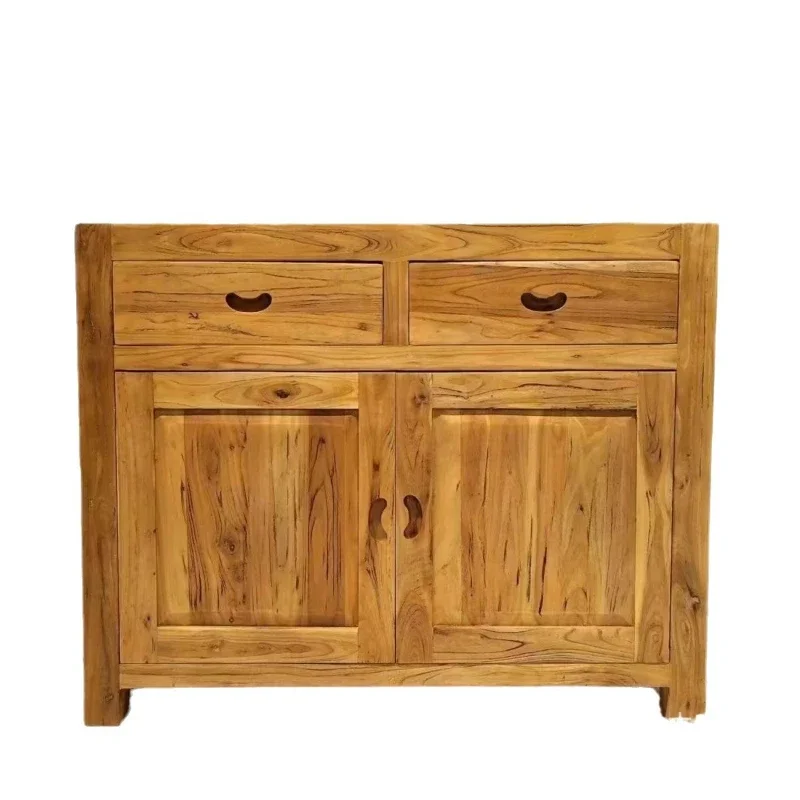 Old elm dining side cabinet wine cabinet solid wood shoe  new Chinese style old storage cabinet porch locker