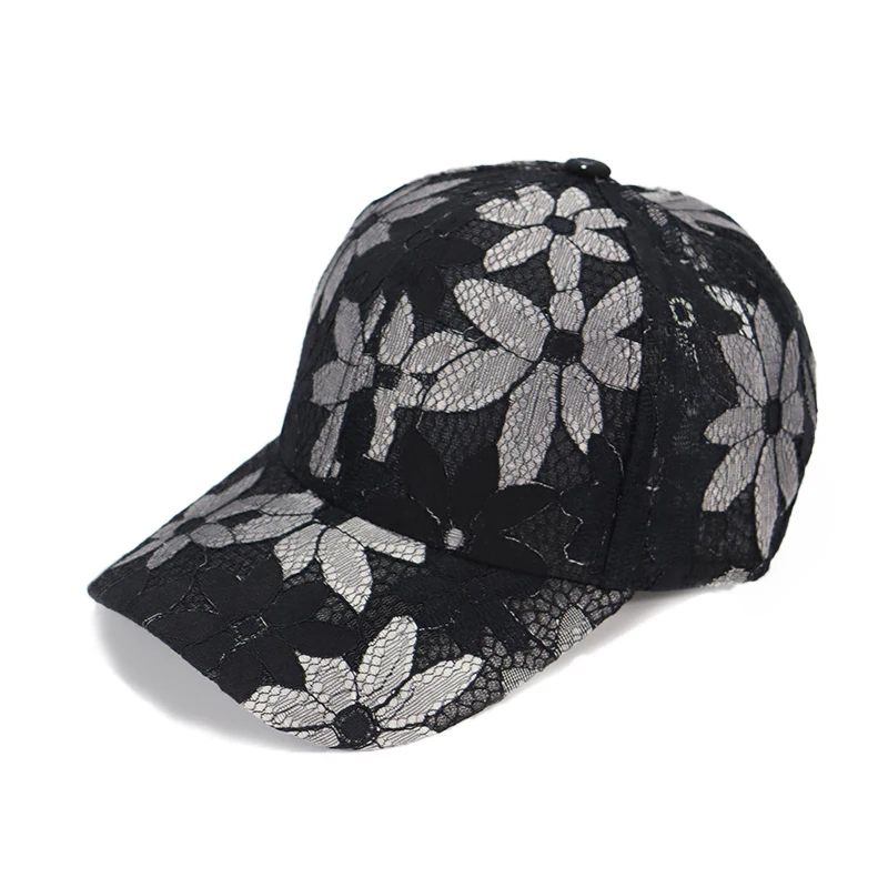 Women Lace flower Baseball Caps Adult Men / Women Sun Hats Adjustable Sports Cap