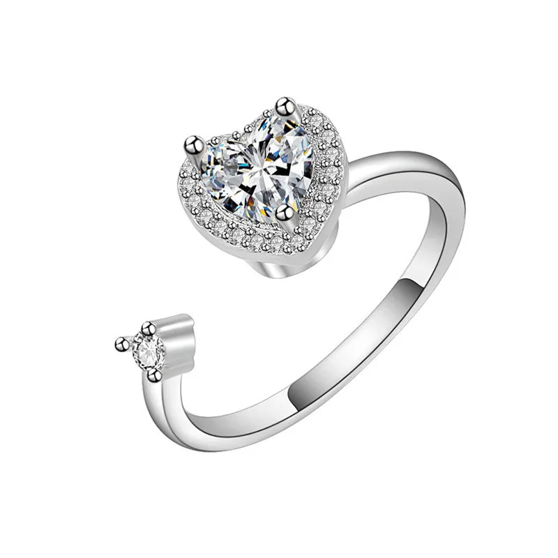 Luxuriöser Schmetterlings-Sonnenblumen-Fidget-Spinner-Ring gegen Angstzustände für Frauen, Kristallblumen-Angst-Fingerringe, Anti-Stress-Hochzeitsschmuck