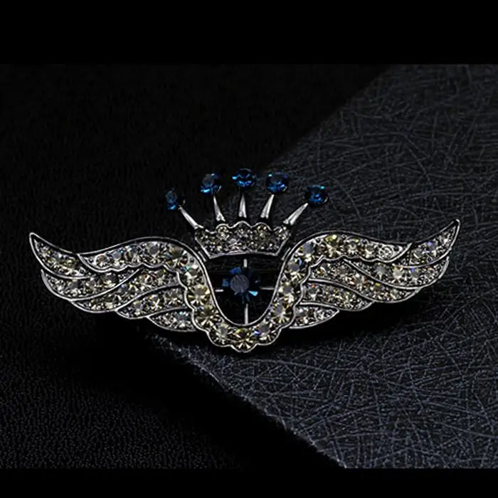 Charm Men Women Scarf Angel Rhinestone Crystal Brooch Pin Brooches