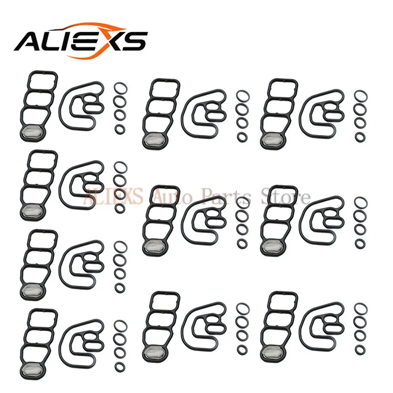 Conjunto de 10 Juntas de Vedação da Tampa da Válvula Solenoide VTEC para Cabeçote do Cilindro 15826-RDV-J01 para Honda Accord/Odyssey/Pilot 3.0L 2005-2008
