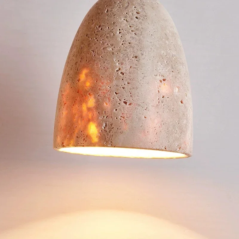 Led Chandelier Small Stone Pendant Lamp Bedroom Bedside Cream Style Hanging Light Restaurant Shop Home Room Warm Decoration
