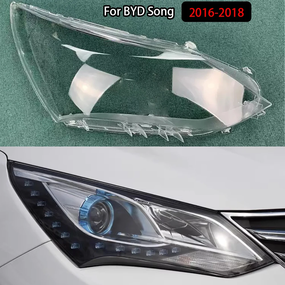 

Headlamp Cover Headlight Transparent Lens Lamp Shell Plexiglass Replace Original Lampshade For BYD Song 2016-2018