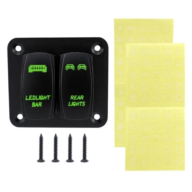 

31BC Multifunction 2 Gang/3 Gang Rockers Switch Panel with LED Suitable for Boats Car and Offroads Vehicles Safety