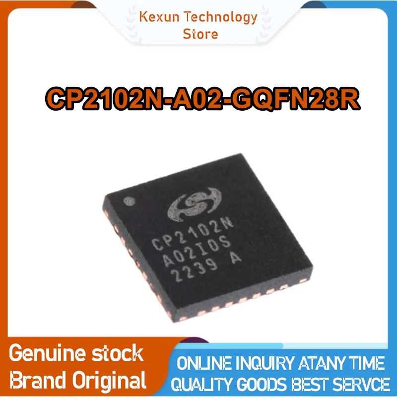 5PCS CP2102N-A02-GQFN28R CP2102 CP2102N CP2102N-A CP2102N-A02 CP2102N-A02-GQFN28 IC USB TO UART BRIDGE QFN-28 in Stock