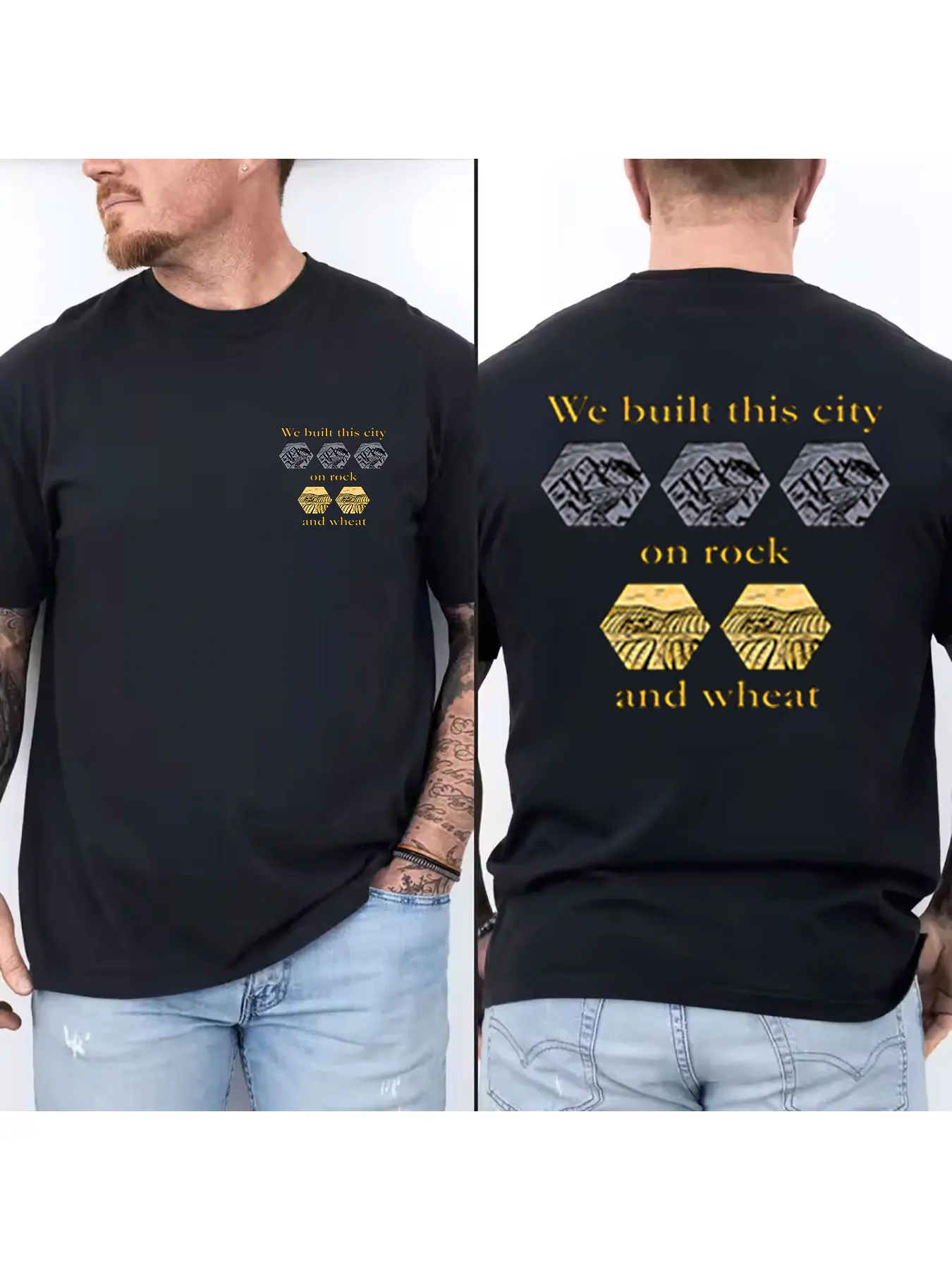 Men's Pure Cotton T-Shirt with Funny 