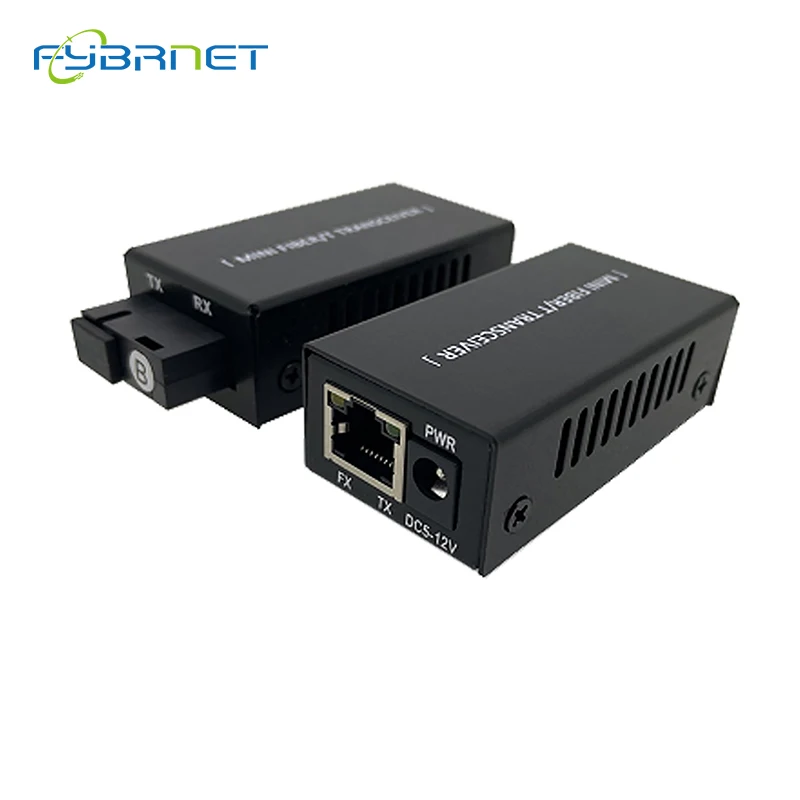 1 Pair Gigabit SC Ethernet Fiber Switch 100/1000M A/B mini Media Converter Rj45  Transceiver 20KM fibra Switch with Power Supply