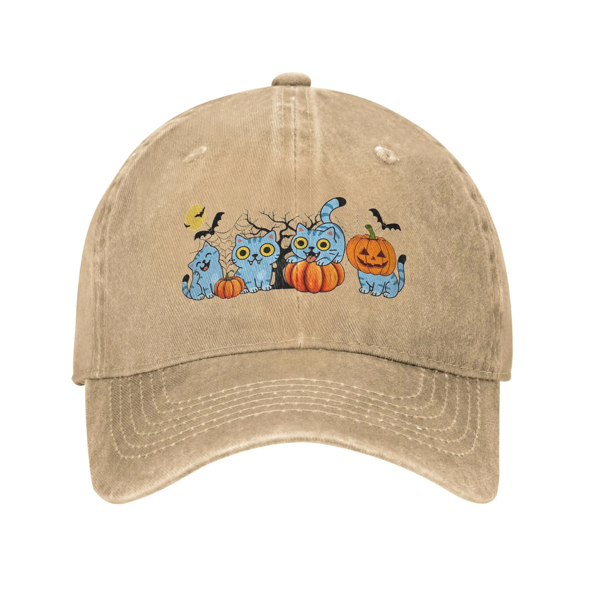 

KPop Demon Hunters Halloween Tiger Derpy Pumpkin Unisex Baseball Caps Distressed Denim Caps Hat Vintage Adjustable Headwear