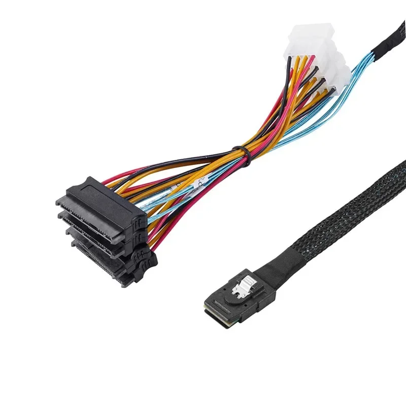 internal Mini SAS 36-Pin SFF 8087 To 4 SAS 29-Pin Power Connector Core Wire ssd Hard Disk Data Drive SFF8482 Cable