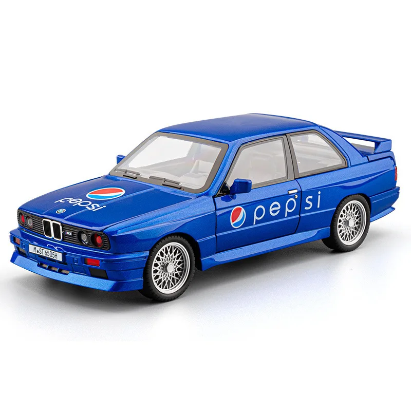 1: 24 Zabawkowy model samochodu ze stopu BMW M3, dźwięk i światło otwierania drzwi, zawieszenie odbijające, klakson, zabawka dla dzieci