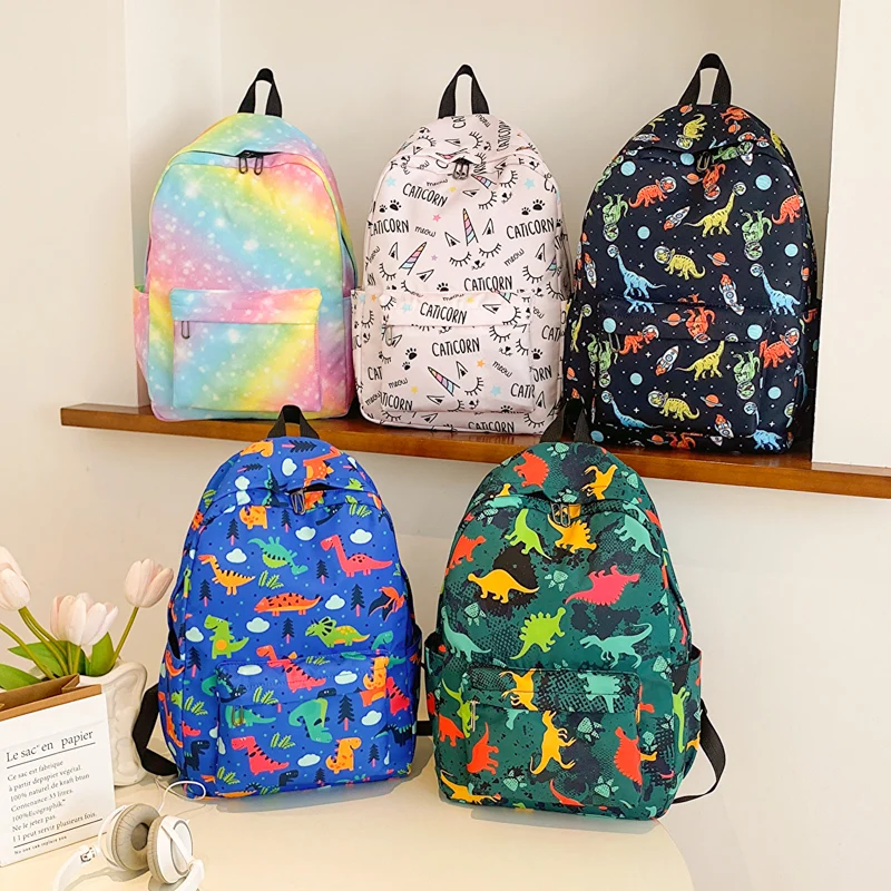 Cute Casual Cartoon Pattern Backpack Lightweight Laptop Compartment Student School Bags Campus Commuting Backpack