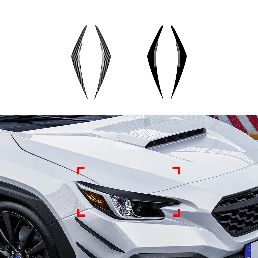 Für Subaru WRX STI VB 2022-2025 Scheinwerfer-Augenbrauen-Aufkleber aus ABS-Kunststoff in Hochglanz-Schwarz