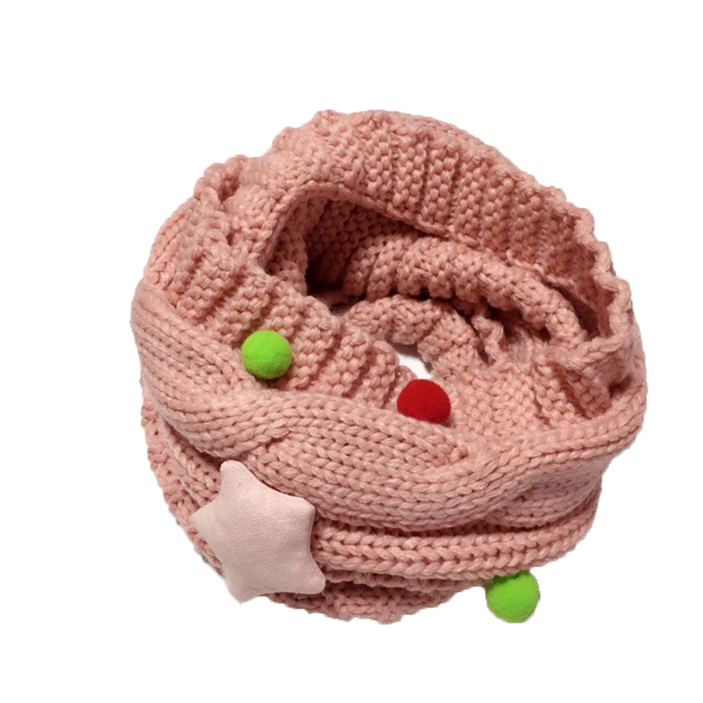 

Kids Children 50cmx20cm Winter Scarf Soft Children Scarf Print Pom Balls Warm Comfortable Girls Boys