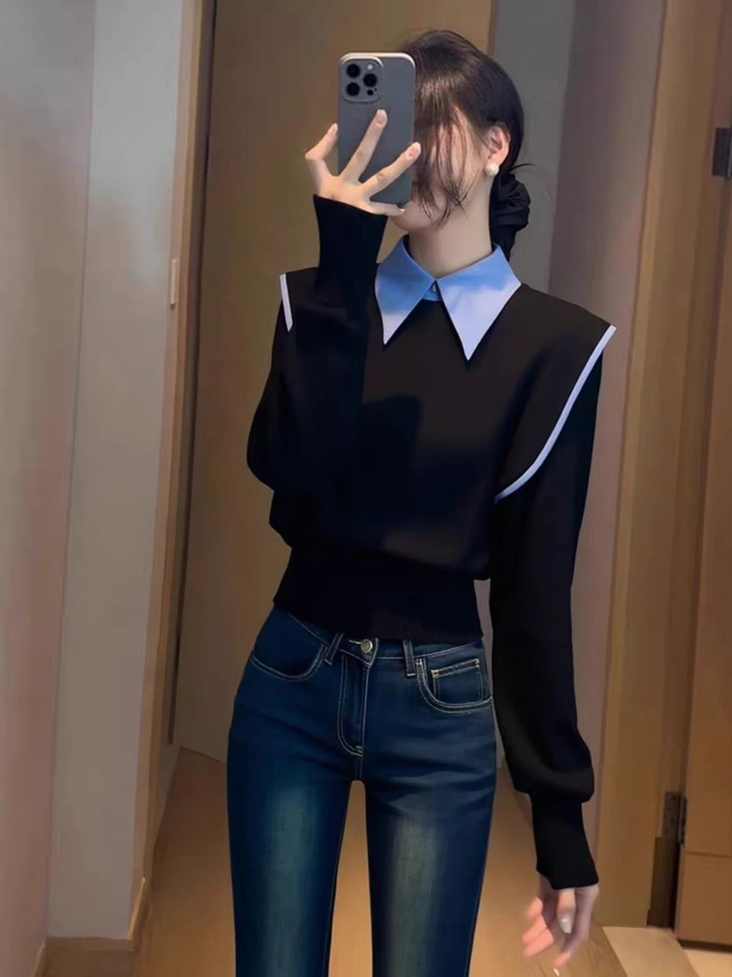 

Утягивающая толстовка с капюшоном, удобная длинная све, повседневный топ, модная осенне-зимняя корейская толстовка для поездок на работу, ветрозащитная внутренняя одежда