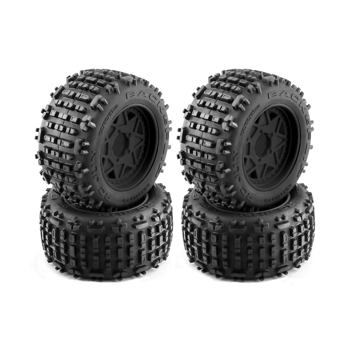 

4Pcs 152mm 1/8 1/10 Monster Truck Tire with 12/14/17mm Wheel Hex for TRAXXAS Sledge E-Revo ARRMA KRATON Outcast,Black