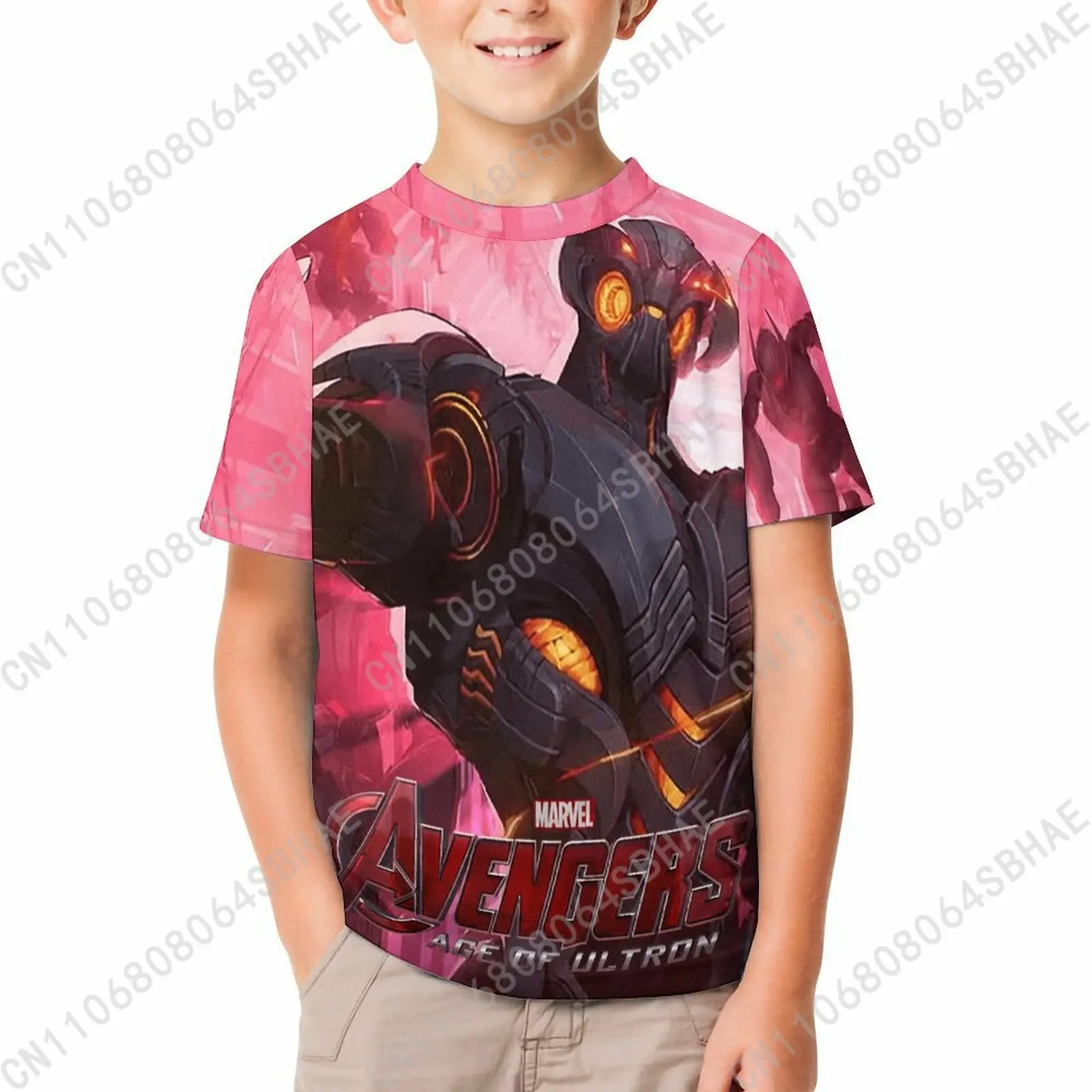 

Marvel Ultron T Shirt Boy Girl Short Sleeve Print Cotton TShirt Comfortable Crew Neck Children Child Tee Cosplay
