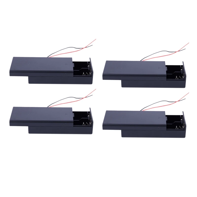 4X 3.7V 2X 18650 Battery Holder Connector Storage Case Box ON/OFF Switch With Lead