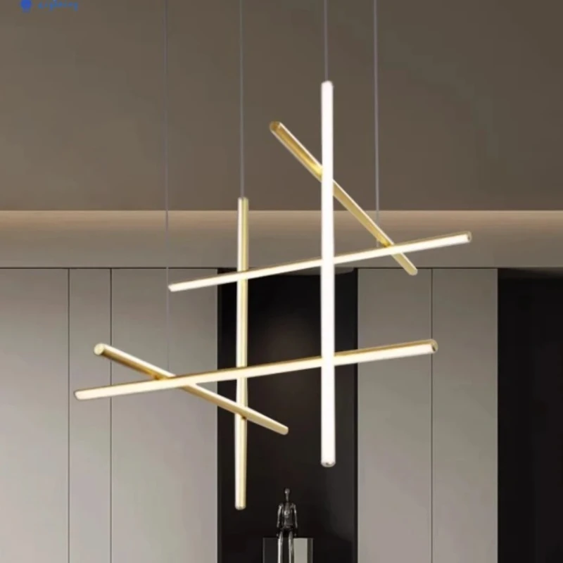 

Modern Black Long LED Chandelier Living Room Bedroom Hall Pendant Lamp Home Decoration Luxury Interior Lighting Lusters