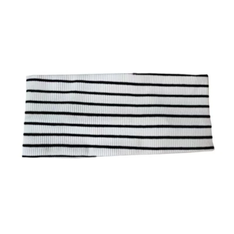 Q5WE Stripy Print Athletic Hairband Stretchy Sweat Absorbent Hair Band For Exercise Yoga Outdoor