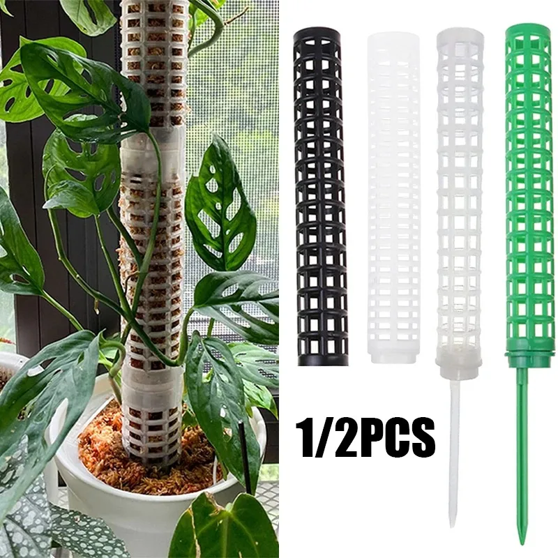 Coluna de Plástico para Plantas Trepadeiras, Suporte para Plantas com Musgo Sphagnum, Estrutura de Treliça, Coluna de Musgo Aquático para Flores em Vasos e Trepadeiras