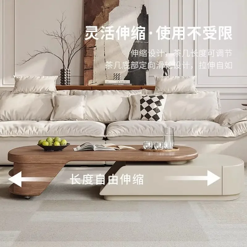 Stolik kawowy z płyty kamiennej na kółkach, wysuwany stolik do herbaty w stylu średniowiecznym, stolik do herbaty w stylu retro do salonu, luksusowy.