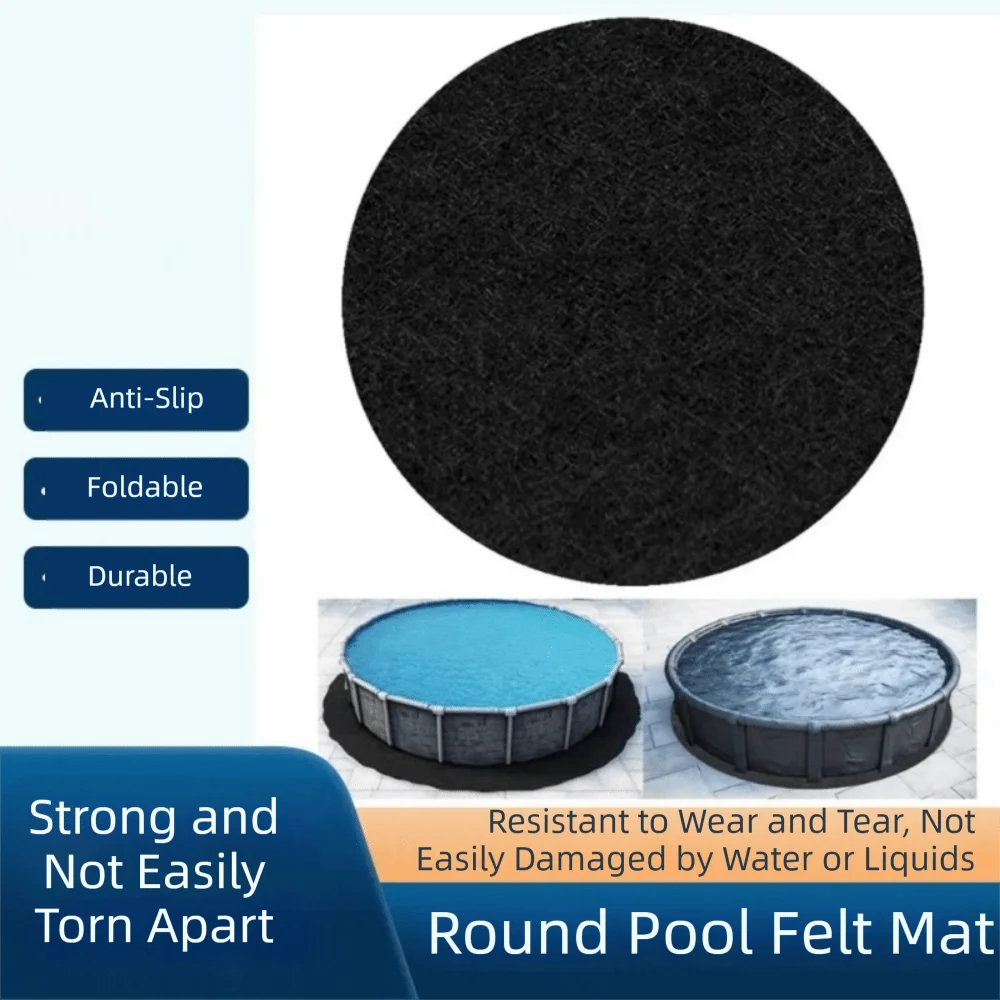 Thin Felt Pool Liner Pad Durable Shock-Absorbing Puncture Resistant Pad Protective Layer Foldable Felt Underlay Mat Water Play
