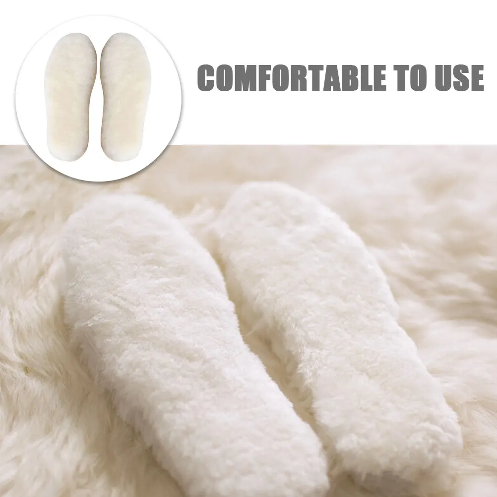 

1 Pair Wool Insoles Winter Warm Shoe Inserts Breathable Moisture-Absorbing Boot Cushions Lightweight Durable Sole Pads For Boots