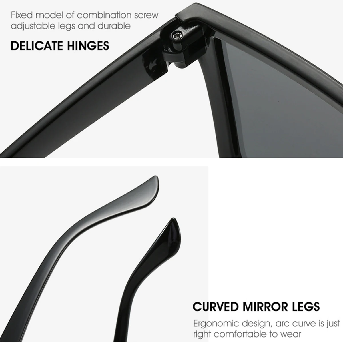 Neue Trend-Sonnenbrille mit dickem Rahmen – Persönliche Oversize-Brille für Damen und Herren im Export-Design – Detail 13