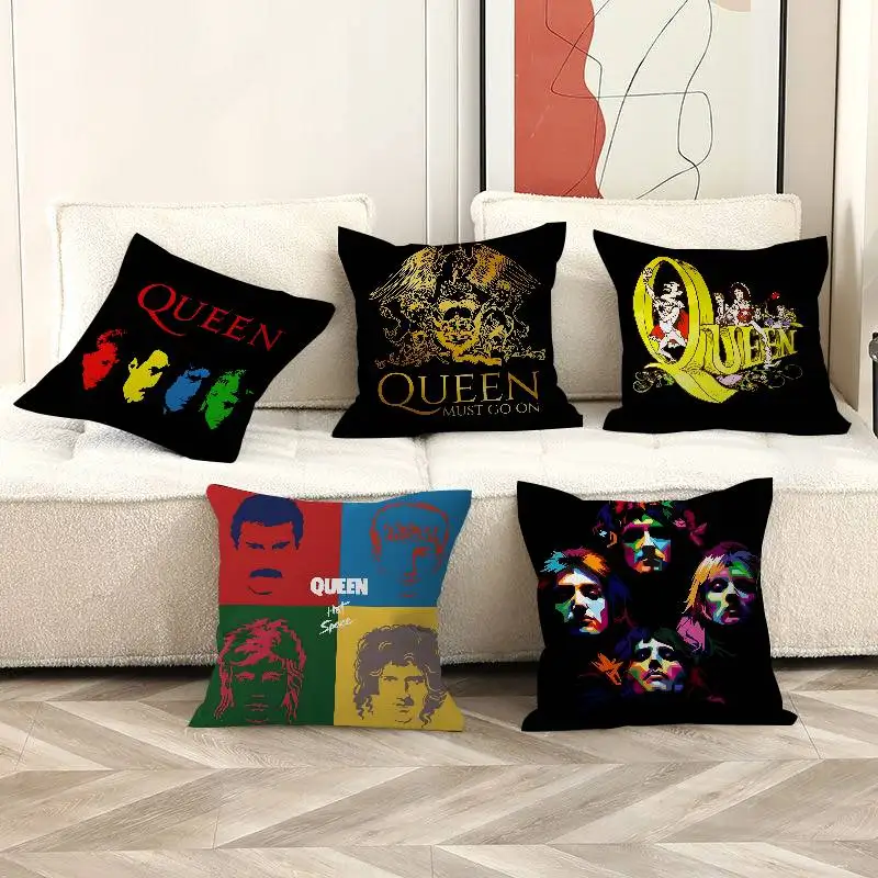 Pop Classic Queen Band Pillow Covers Cartoon Sofa Decorative Home Double-sided Printing Short Plush Cute Cushion Cover