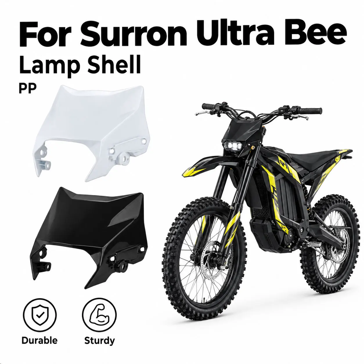 For Surron Ultra Bee Lamp Shell Headlight Cover PP Mask Protector Electric Dirt Bike Ebikes Replacement Motorcycle Accessories