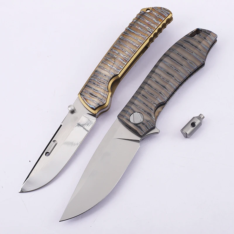 جديد النار مقبض سبائك التيتانيوم مقبض VG10 و M390 شفرة مكافحة الجسم الصيد جيب الفاكهة المحمولة EDC سكين #3