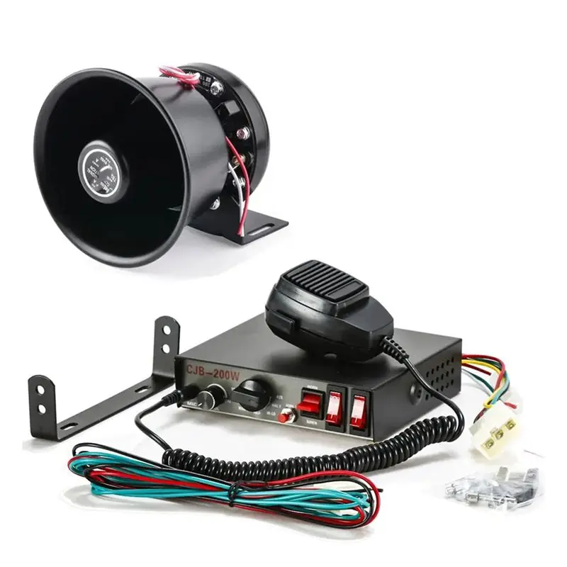 

ABHY-Police Siren For Car Loudspeaker Megaphone Electronic 12V 200W Warning Speaker Truck Car Police Emergency Alarm