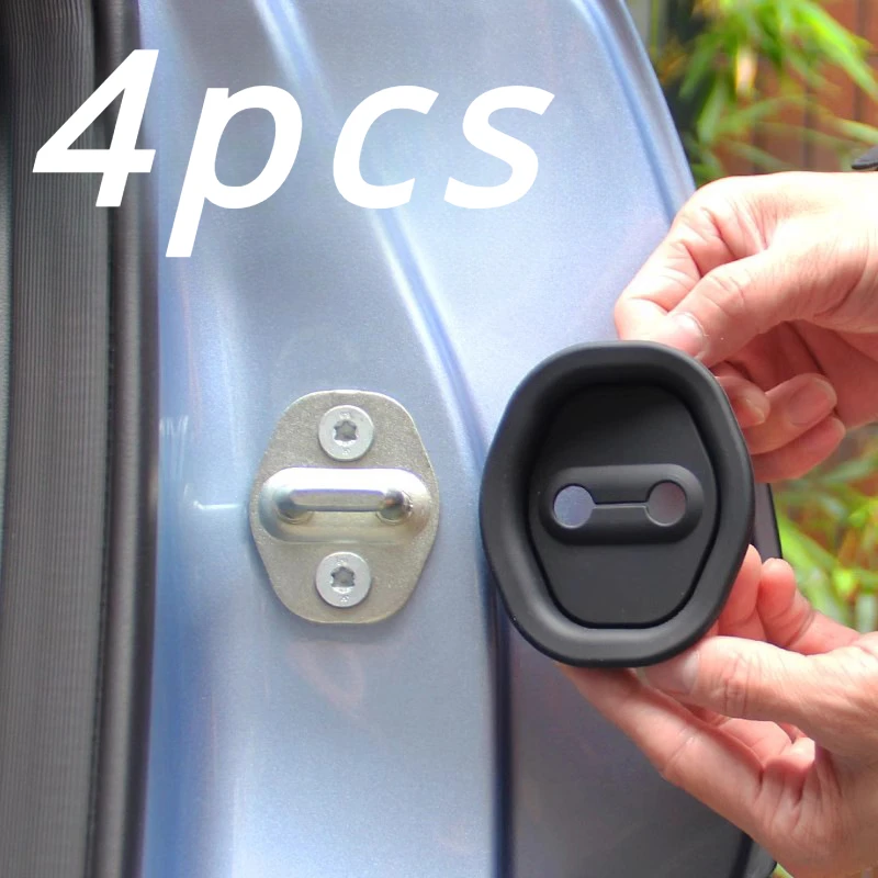 4pcs door silent shock absorber pad, silicone door latch, universal door collision protection sleeve for vehicle models