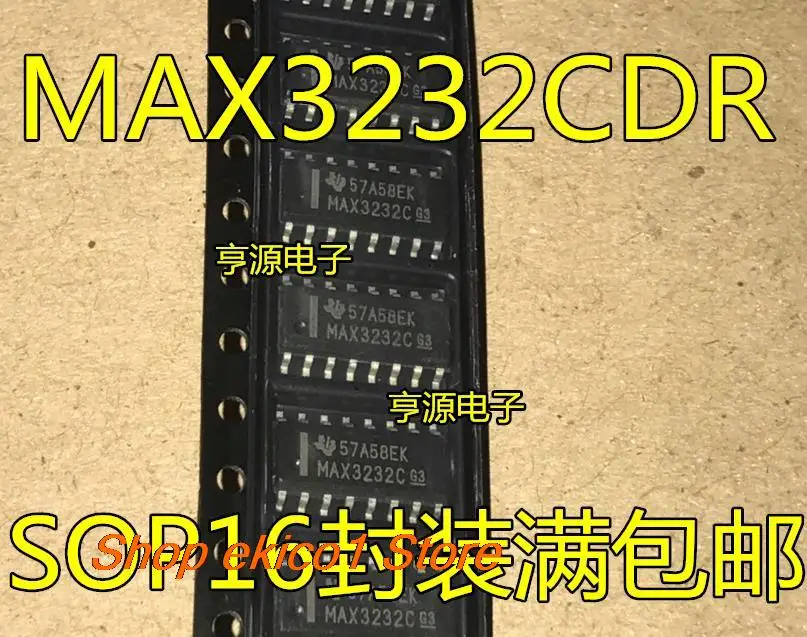 10pieces Original stock MAX3232CDR MAX3232C MAX3232 SOP16 RS-232 /