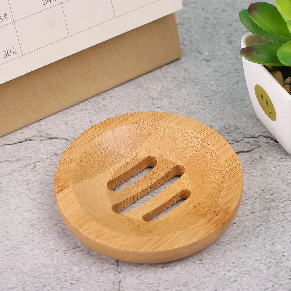 Hot Sale Wooden Soap Dish Box Portable Home Bamboo Tray Container Bathroom Toilet Wash Shower Holder Drain Bamboo Storage Box