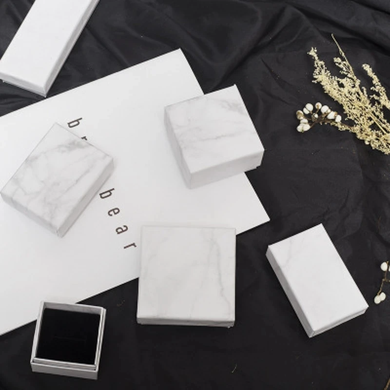 

24Pcs Jewelry Packaging Box for Bracelet Necklace Ring Gift Boxes Set Marbling Pattern Display Organizer Paper Wedding Box case