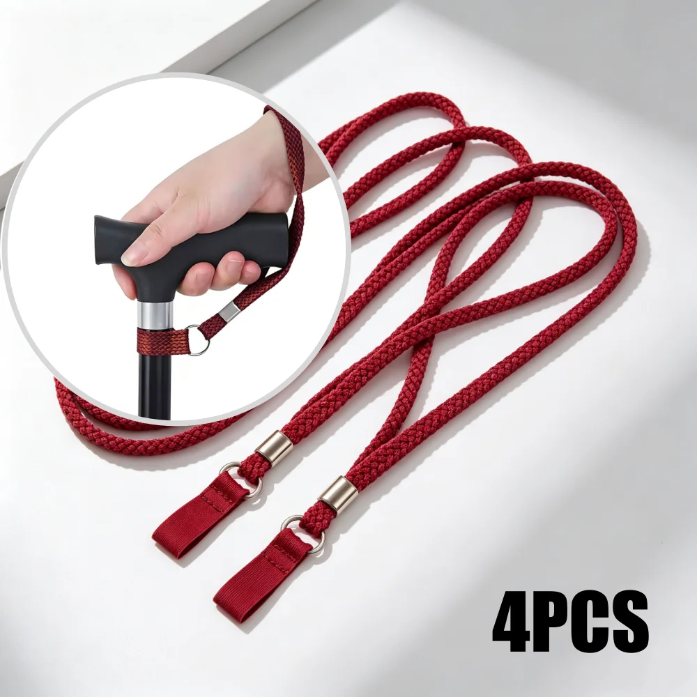 4Pcs Walking Cane Wrist Strap Anti Slip Nylon Hand Strap Trekking Pole Holder Climbing Stick Support Outdoor Use