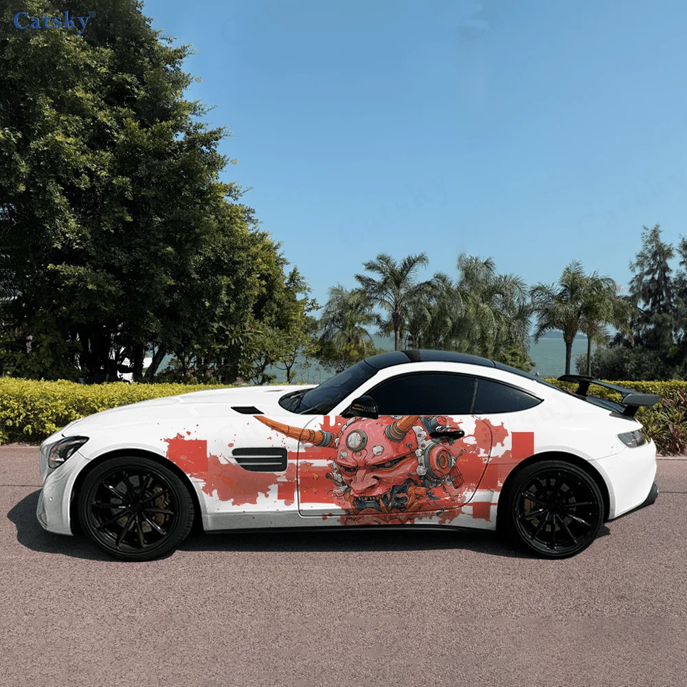 

Маска террора Праджня, красная автомобильная виниловая наклейка, самоклеящаяся наклейка из ПВХ, подходит для грузовиков, внедорожников, украшения, автоаксессуары, подарок