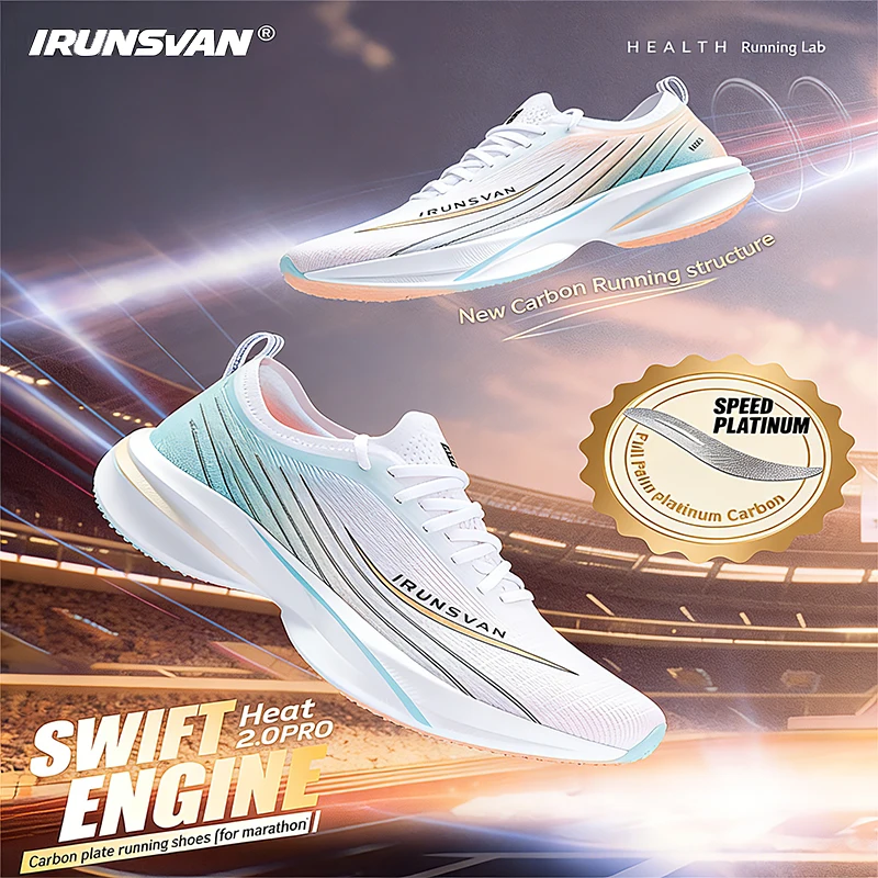

IRUNSVAN Full palm carbon plate running shoes are comfortable breathable light and shock absorb suitable for outdoor training