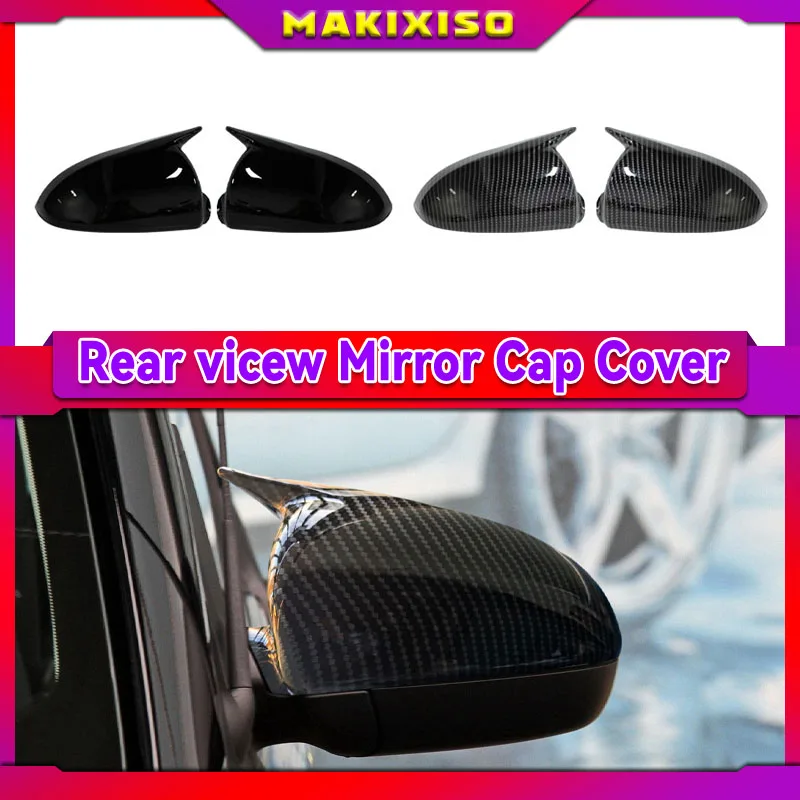 

For Mercedes Benz Smart Fortwo W451 2008-2014 Car Side Rearview Mirror Cover Glossy Black Carbon Fiber Look Car exterior parts