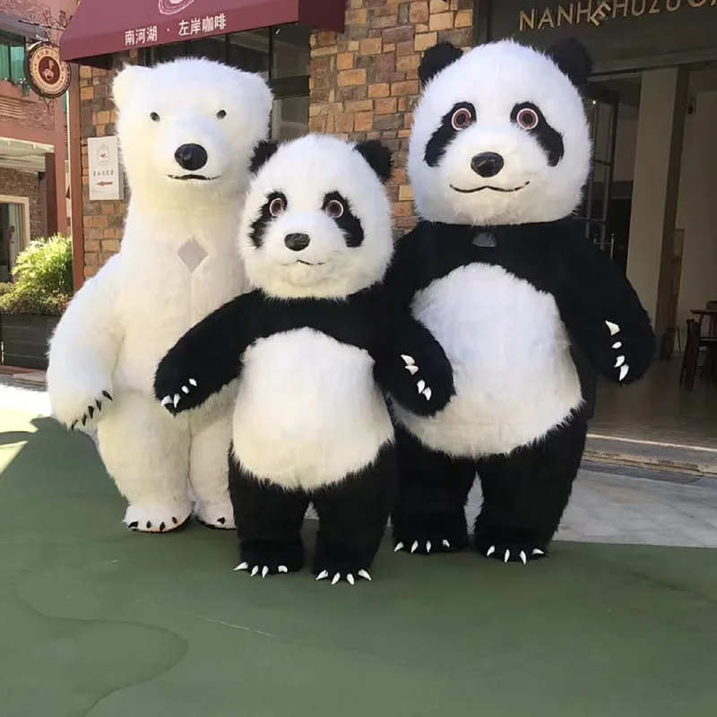 

Large Street Walking Inflatable Panda Mascot Costume Polar Bear Cosplay Wedding Birthday Party Plush Doll Decoration