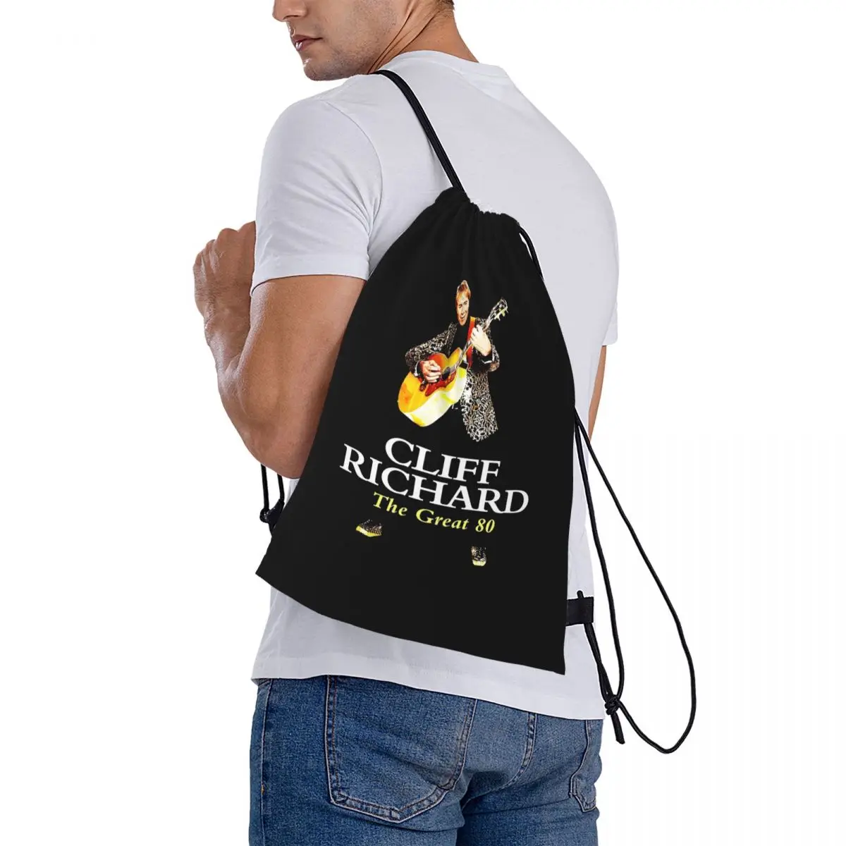 

American Legend Singer Songwriter Actor Cliff Richard Backpacks Fashion Drawstring Bundle Pocket Sundries Bag Book Bags for Man