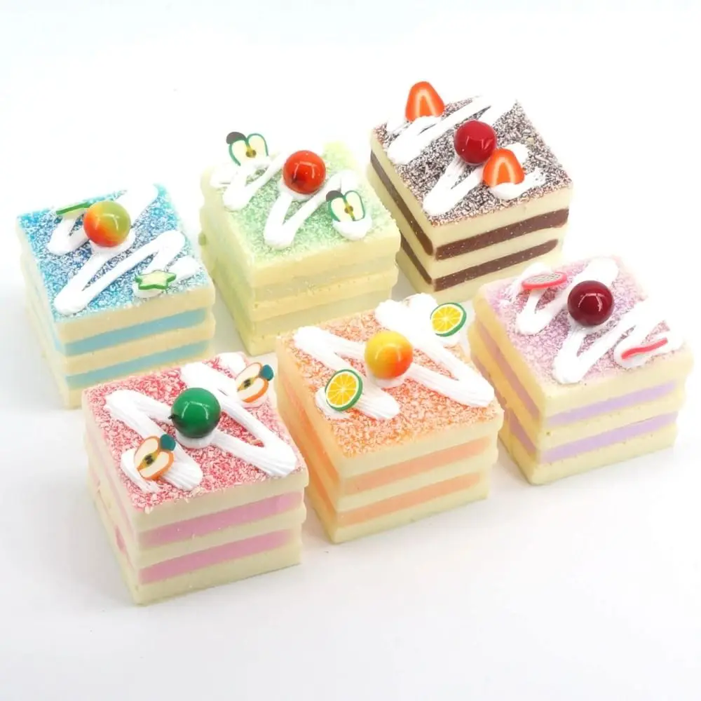 Kitchen Decor MultiColor Artificial Cube Cupcake 5CM Cube Fake Dessert PU Faux Pastries Home Decor