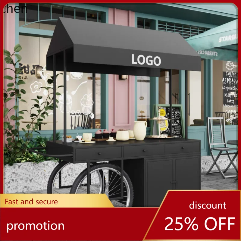HT stall car float wrought iron shopping mall promotional booth outdoor display cart sales truck mobile coffee cart dining car
