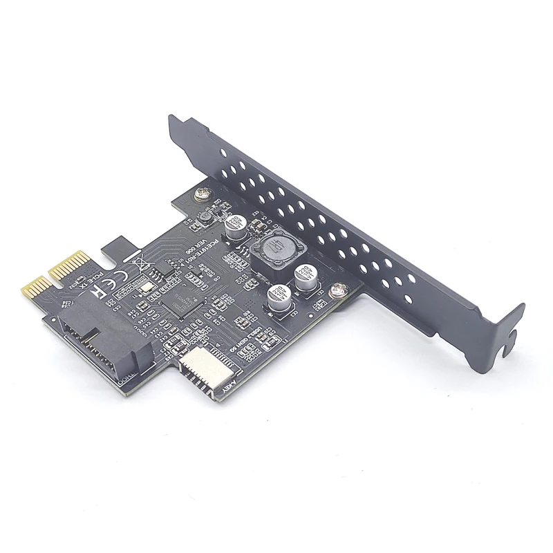 Nuovo PCI Express 2.0 X1 USB 3.2 Gen1 19Pin + TYPE-E scheda di espansione adattatore PCIe Front Type-C Riser Type-E USB3.2 A-KEY scheda 5gbps